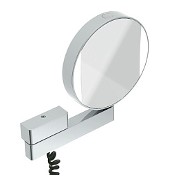 Настенное косметическое зеркало для ванной Prime cо спиральным кабелем и выключателем, хром, с подсветкой, Emco 1095 060 18 Emco