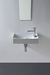 Подвесная раковина Soft 45х22х10 см, с отв. под смеситель, санфаянс, Scarabeo 1501 Scarabeo