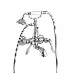 Настенный смеситель Herend шланг 150 см, лейка в комплекте, неповоротный излив, Fima Carlo Frattini F5404CR Fima Carlo Frattini