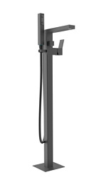 Напольный смеситель Aki матовый, неповоротный излив, чёрный цвет, с лейкой, Bossini Z00772.073 Bossini