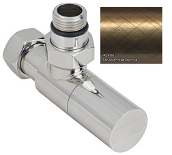 Вентиль для полотенцесушителя цилиндр, угловой, цвет состаренная бронза, Сунержа 05-1400-1234 Сунержа