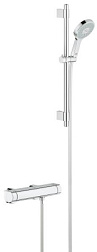 Настенный смеситель без излива Grohtherm 2000 хром, 1 функция, с лейкой, термостат, Grohe 34281001 Grohe