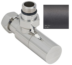 Вентиль для полотенцесушителя цилиндр, угловой, цвет графит, Сунержа 012-1400-1234 Сунержа