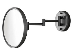 Настенное косметическое зеркало для ванной Sarah матовый, 3x, с LED подсветкой (прямое подключение), цвет черный, с подсветкой, Gedy 2100(14) Gedy