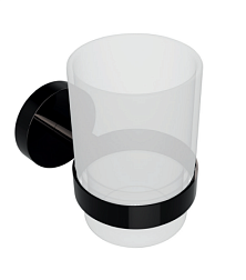 Настенный стакан Hematit цвет черный, с держателем, Bemeta 159110012 Bemeta