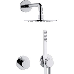 Готовый набор для душа (без излива) IXMO 1 режим верхней лейки, 1 режим ручной лейки, 25 см, round, 2 функции, термостат, Keuco 59602 010001 Keuco