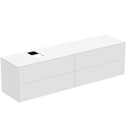 Модуль под раковину Conca 198,7х50,5х55 см, 4 ящика, вырез в столешнице под заказ, белый матовый, система push-to-open, Ideal Standard T3992Y1 Ideal Standard