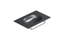 Подвесная раковина Horizon 75х50х12,5 см, санфарфор, черный матовый, Catalano 0520760022 Catalano