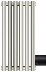 Отопительный дизайн-радиатор Эстет 27х50 см, 6 секций, темный титан муар, двухрядный коаксиальный, Сунержа 15-0332-5006 Сунержа