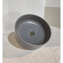 Накладная раковина Slim 40х40х13 см, санфарфор, серый матовый, White Ceramic W0147FM White Ceramic