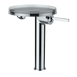 Высокий смеситель на столешницу Kartell by laufen 25,7 см, с полочкой-диском, неповоротный излив, без донного клапана, Laufen 3.1133.8.004.110.1 Laufen