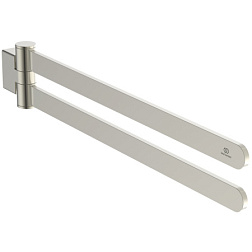 Рожковый полотенцедержатель Conca 45 см, округлый дизайн, двойной, цвет стальной, поворотный, Ideal Standard T5396GN Ideal Standard