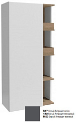 Шкаф-колонна Terrace 75х35х150 см, подсветка, 2 розетки, серый антрацит сатин, левый, подвесной монтаж, Jacob Delafon EB1741G-S17 Jacob Delafon