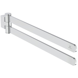 Рожковый полотенцедержатель Conca 45 см, округлый дизайн, двойной, хром, поворотный, Ideal Standard T5396AA Ideal Standard