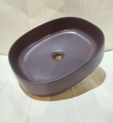 Накладная раковина Jumper 50х40х13 см, санфарфор, сливовый матовый, White Ceramic W0717PL White Ceramic