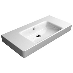 Подвесная раковина Sand 100х50х19 см, широкие бортики, extraglaze, санфаянс, GSI 9051111 GSI