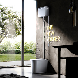 Внешний бачок The New Yorker (без трубы и механизма слива) подвод слева/справа , цвет: белый матовый, Kerasan 568030 Kerasan