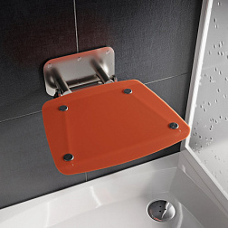 Сиденье для душа OVO B II цвет конструкции: нержавеющая сталь, цвет сиденья:  прозрачно-оранжевый, Ravak B8F0000053 Ravak