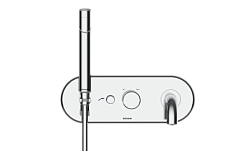 Лицевая часть встраиваемого смесителя для ванны PLY с ручным душем и изливом, Bossini Z00945.030 Bossini