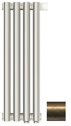 Отопительный дизайн-радиатор Эстет 18х50 см, 4 секции, правый, состаренная бронза, однорядный коаксиальный, Сунержа 05-0321-5004 Сунержа