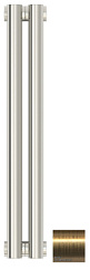 Отопительный дизайн-радиатор Эстет 9х50 см, 2 секции, состаренная латунь, однорядный коаксиальный, Сунержа 051-0331-5002 Сунержа