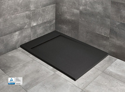 Поддон Teos F Black 160х70х4 см, антискользящая поверхность, чёрный, искусственный мрамор, прямоугольный, Radaway HTF16070-54 Radaway