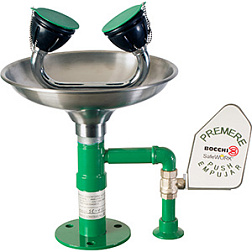 Аварийная  раковина  для промывки глаз из нержавеющей стали настольная с пусковым рычагом, Nofer SC410SS Nofer