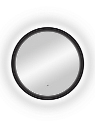 Зеркало Planet Black Led 70х70 см, 25Вт, с бесконтактным сенсором, чёрное, с подсветкой, Continent ЗЛП1188 Continent