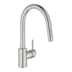 Смеситель для кухни с выдвижной лейкой Concetto 38 см, стальной цвет, Grohe 31483DC2 Grohe
