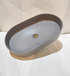 Накладная раковина Blade 60х36х12 см, санфарфор, серый матовый, White Ceramic W0527FM White Ceramic