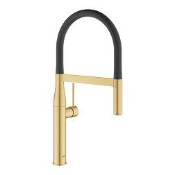 Смеситель для кухни с выдвижной лейкой Essence поворотный излив, золото, Grohe 30294GN0 Grohe