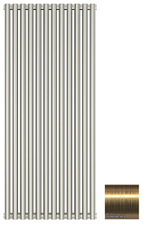 Отопительный дизайн-радиатор Эстет 63х50 см, 14 секций, состаренная латунь, двухрядный глухой, Сунержа 051-0302-5014 Сунержа