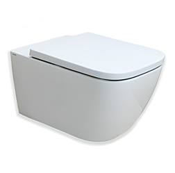 Подвесной унитаз Tecna 35,5х55 см, со сливом vortex, безободковый, без сиденья, Hatria Y9DJ01 Hatria