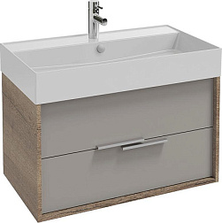 Модуль под раковину Vivienne 79,9х45,2х45,2 см, корпус дуб давос натуральный, фасад серый матовый, Jacob Delafon EB1667-E75-J54 Jacob Delafon