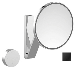 Настенное косметическое зеркало для ванной iLook_move круглое, 21 см, с сенсорной панелью управления, цвет черный, с подсветкой, Keuco 17612139002 Keuco