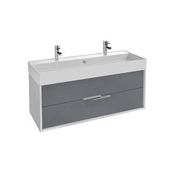 Модуль под раковину Vivienne 119,9х45,2х45,2 см, корпус белый блестящий, фасад серый матовый, ручки хром, Jacob Delafon EB1669-J5-J54 Jacob Delafon