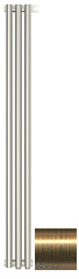 Отопительный дизайн-радиатор Эстет 13,5х120 см, 3 секции, состаренная латунь, двухрядный коаксиальный, Сунержа 051-0322-1203 Сунержа