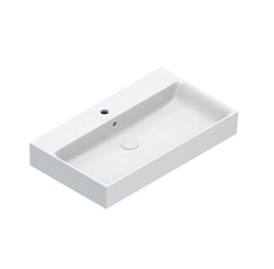 Подвесная раковина Premium 80х47х12 см, покрытие Cataglaze+, санфарфор, с отв. под смеситель, Catalano 0220801001 Catalano