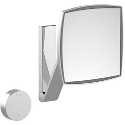 Настенное косметическое зеркало для ванной iLook_move 20х20см, цвет стальной, с подсветкой, Keuco 17613079006 Keuco