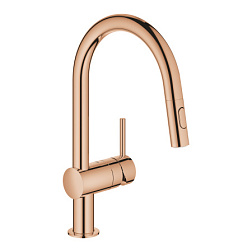 Смеситель для кухни с выдвижной лейкой Minta медь, Grohe 32321DA2 Grohe