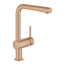 Смеситель для кухни с выдвижной лейкой Minta матовый, бронза, Grohe 30274DL0 Grohe
