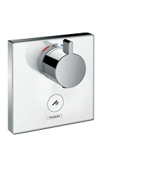 Встраиваемый в стену смеситель без излива Shower Select Glass термостат, белый/хром, 1 функция, белый цвет, термостат, Hansgrohe 15735400 Hansgrohe