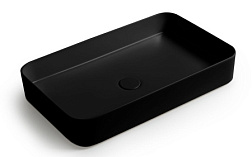 Накладная раковина Blade 65х40х11,5 см, санфарфор, черный матовый, White Ceramic W051705 White Ceramic