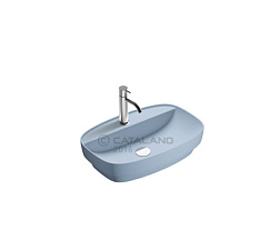 Накладная раковина Green Lux 60х40х14 см, голубая матовая, санфарфор, с отв. под смеситель, Catalano 160GRLXAS Catalano