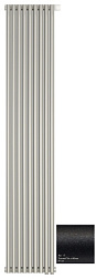 Отопительный дизайн-радиатор Эстет 40,5х180 см, 9 секций, темный титан муар, двухрядный коаксиальный, Сунержа 15-0322-1809 Сунержа