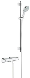 Настенный смеситель без излива Grohtherm хром, с лейкой, термостат, Grohe 34482001 Grohe