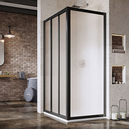 Боковая стенка душевого ограждения Supernova 80х198 см, (черный+grape), матовое стекло, 3 мм, черный профиль, Ravak 940403R2ZG Ravak