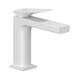 Смеситель для умывальника Decus матовый, высота до излива 11см, неповоротный излив, белый цвет, без донного клапана, Kludi 542825375 Kludi