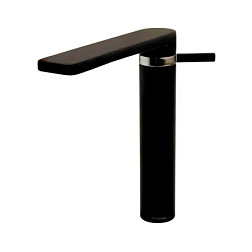 Высокий смеситель на столешницу Arola 25 см, поворотный излив, чёрный цвет, без донного клапана, Ramon Soler 2610NM Ramon Soler