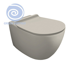 Подвесной унитаз Vignoni 37х56 см, смыв tornado, цвет: sabbia matt, безободковый, без сиденья, тихий смыв, Simas VI18VERT sabbia  matt Simas